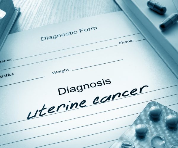 Diagnosis sheet shows the words “uterine cancer”